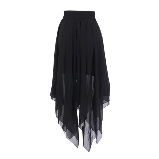 Pentagram Zipper Gothic Mesh Long Skirt 2