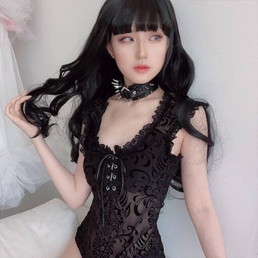Sexy Lace Bodysuit Gothic Mesh Top 1