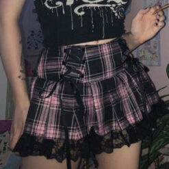 High Waist Pastel Goth Cute Skirt 1
