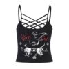 InsGoth Mall Goth Sexy Black Camis Y2K E Girl Hollow Out Bodycon Camisole Harajuku Punk Backless Women Summer Cropped Tops 5