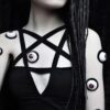 Sexy Gothic Pentagram Bodysuit Top 4