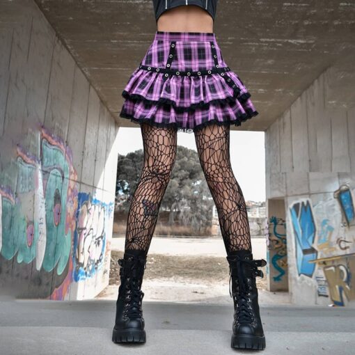 Harajuku Gothic Egirl High Waist Pleated Skirt 5