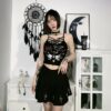 InsGoth Mall Goth Sexy Black Camis Y2K E Girl Hollow Out Bodycon Camisole Harajuku Punk Backless Women Summer Cropped Tops 4